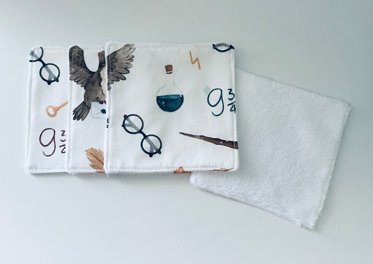 Cotons lavables / Cotons réutilisables / Lingettes lavables / Lingettes réutilisables / Lingettes visage / Lingettes Harry Potter