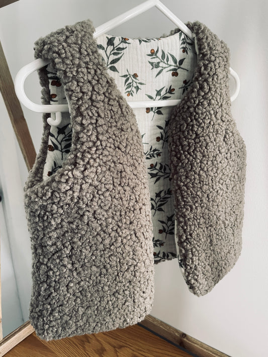 Gilet bébé façon berger - fait main